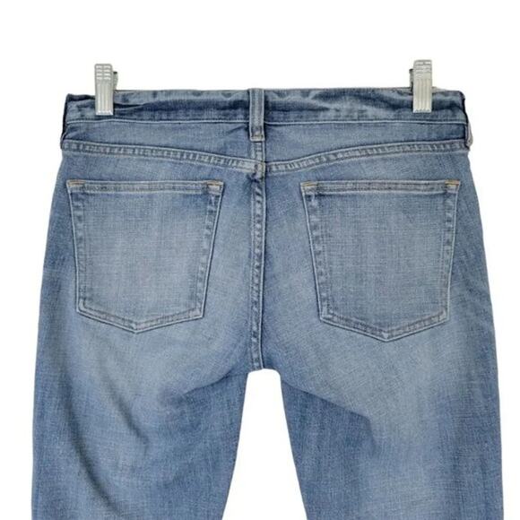 J Crew Matchstick Stretch Straight Leg Jeans Blue Women Size 27S Raw Hem - Picture 6 of 9